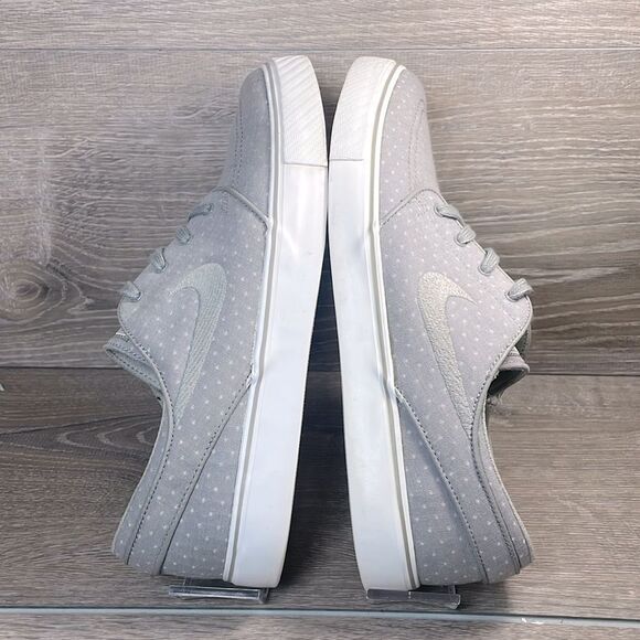 Nike SB Zoom Stefan Janoski Men’s Sz 9 Gray White Canvas PRM Polka Dot Sneakers - Picture 10 of 11